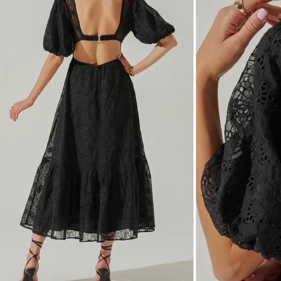 Astr Jaxine Eyelet Midi Dress - Picture 3 of 6